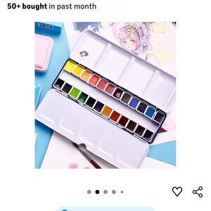 Paul Rubens Watercolor Paint Set Artist Grade, 24 Vivid Colors with Portable Met